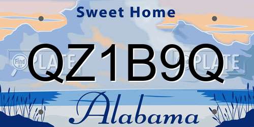 QZ1B9Q Alabama License Plate