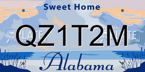 QZ1T2M Alabama License Plate