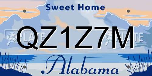 QZ1Z7M Alabama License Plate