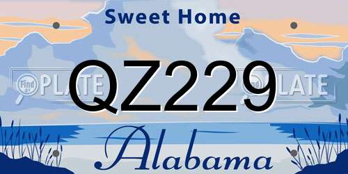 QZ229 Alabama License Plate