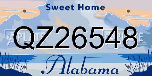 QZ26548 Alabama License Plate