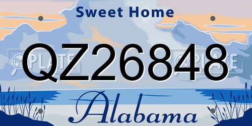 QZ26848 Alabama License Plate