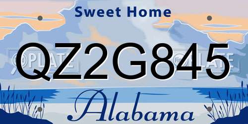 QZ2G845 Alabama License Plate