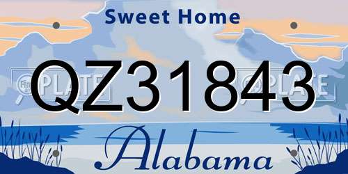 QZ31843 Alabama License Plate