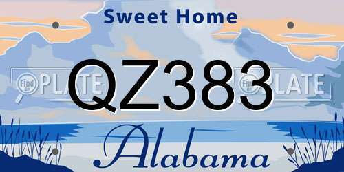QZ383 Alabama License Plate