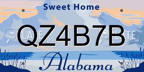 QZ4B7B Alabama License Plate