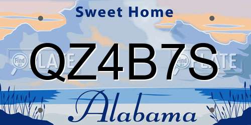 QZ4B7S Alabama License Plate