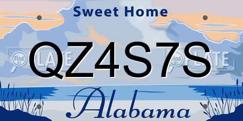 QZ4S7S Alabama License Plate