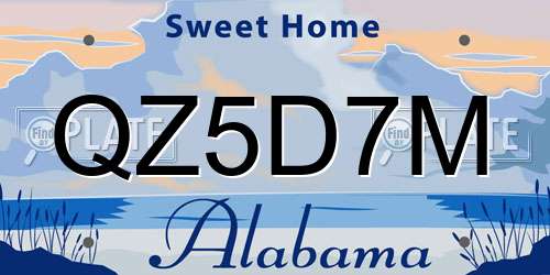 QZ5D7M Alabama License Plate