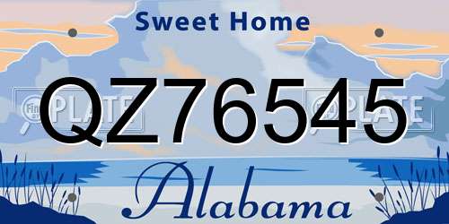 QZ76545 Alabama License Plate