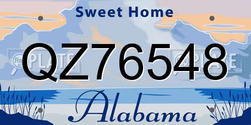 QZ76548 Alabama License Plate