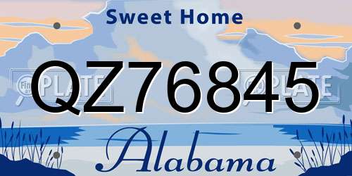 QZ76845 Alabama License Plate