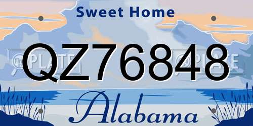 QZ76848 Alabama License Plate