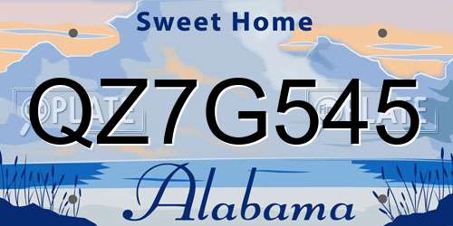 QZ7G545 Alabama License Plate