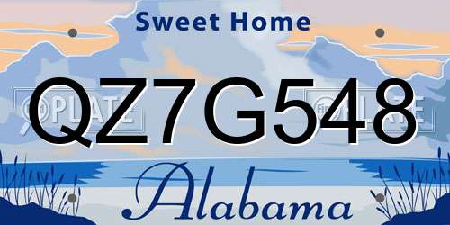 QZ7G548 Alabama License Plate
