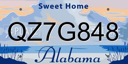 QZ7G848 Alabama License Plate