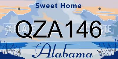 QZA146 Alabama License Plate