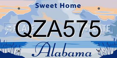 QZA575 Alabama License Plate
