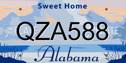 QZA588 Alabama License Plate
