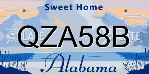 QZA58B Alabama License Plate