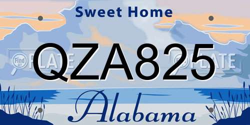 QZA825 Alabama License Plate