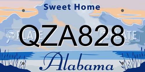 QZA828 Alabama License Plate