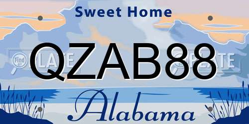 QZAB88 Alabama License Plate