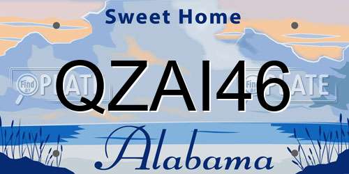 QZAI46 Alabama License Plate