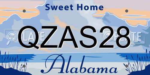 QZAS28 Alabama License Plate