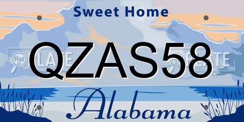 QZAS58 Alabama License Plate