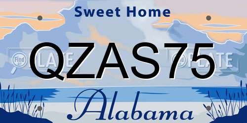QZAS75 Alabama License Plate