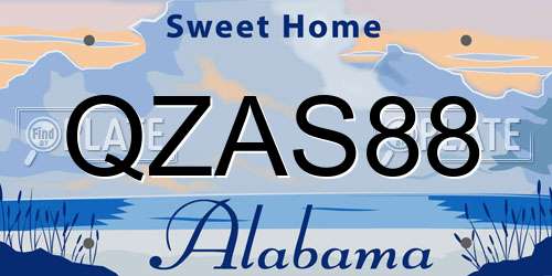 QZAS88 Alabama License Plate