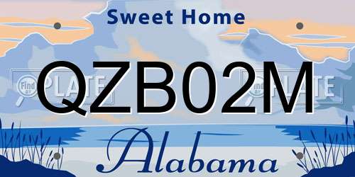QZB02M Alabama License Plate