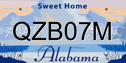QZB07M Alabama License Plate