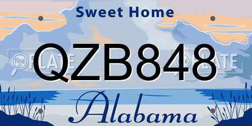 QZB848 Alabama License Plate