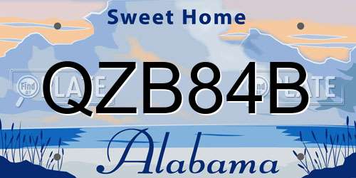 QZB84B Alabama License Plate