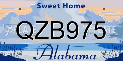 QZB975 Alabama License Plate
