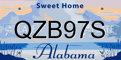 QZB97S Alabama License Plate