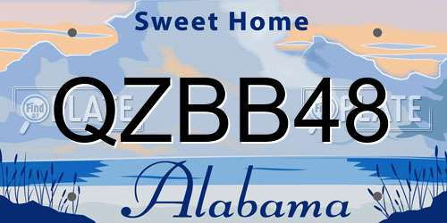 QZBB48 Alabama License Plate