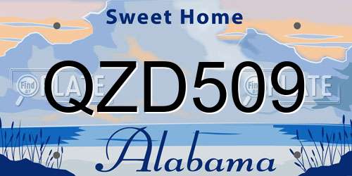QZD509 Alabama License Plate
