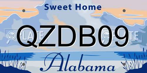 QZDB09 Alabama License Plate