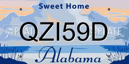 QZI59D Alabama License Plate
