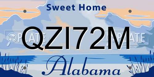 QZI72M Alabama License Plate