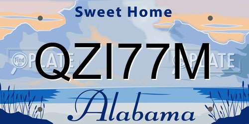 QZI77M Alabama License Plate