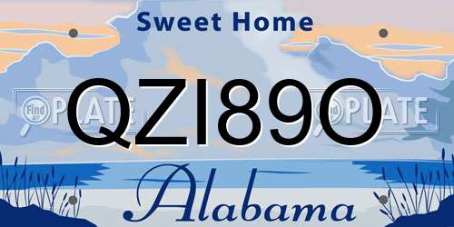 QZI89O Alabama License Plate