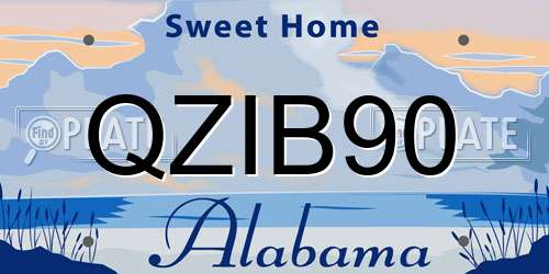 QZIB90 Alabama License Plate
