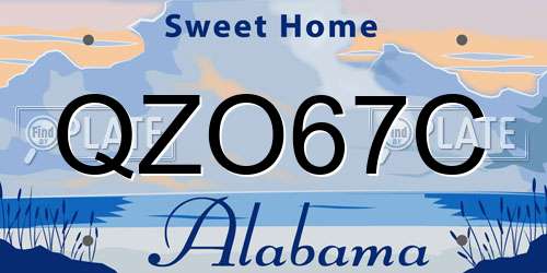 QZO67C Alabama License Plate