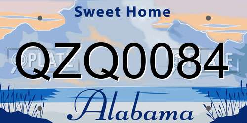 QZQ0084 Alabama License Plate