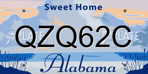 QZQ62C Alabama License Plate