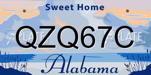 QZQ67C Alabama License Plate